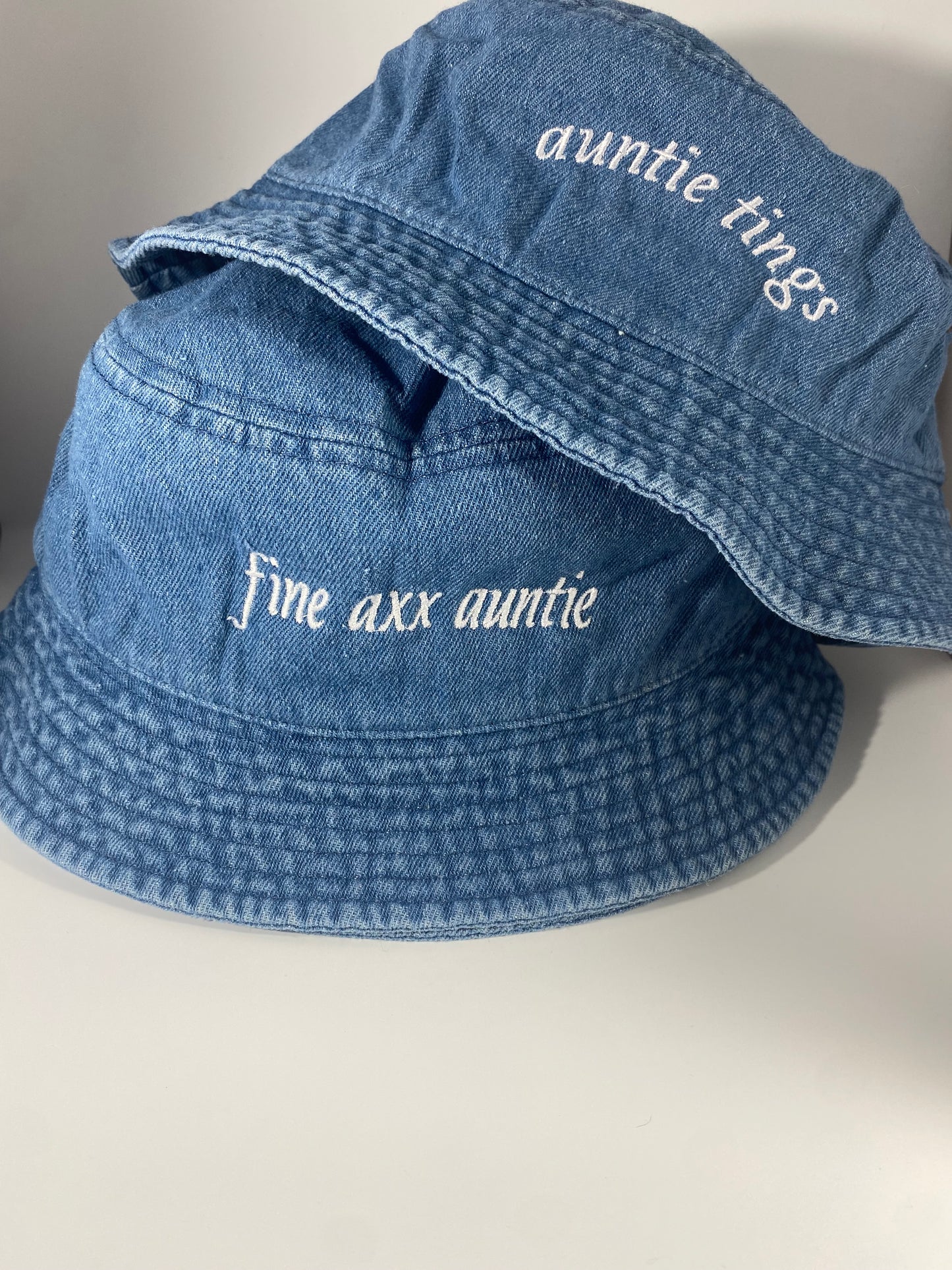 fine axx auntie denim bucket