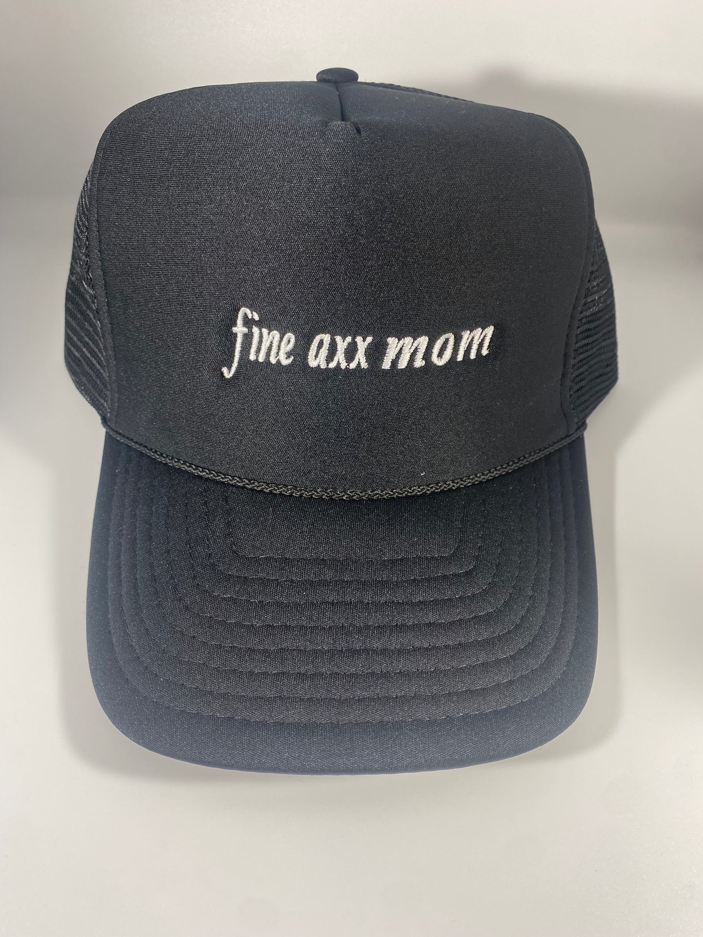 fine axx mom black trucker