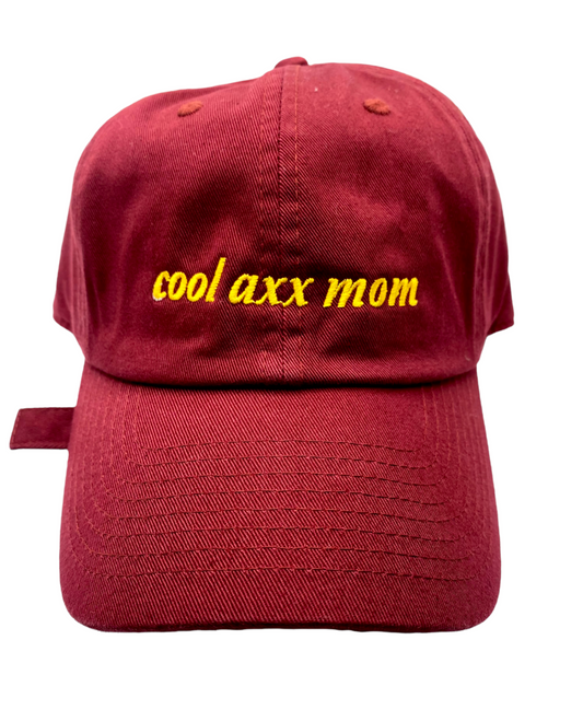 cool axx mom burgundy cap